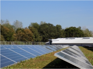 Solar panels on buildings at the Waste Water Plant, Dresden – Kaditz